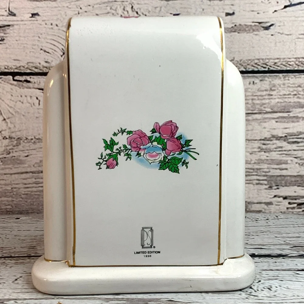 PS Limited Edition (Paul Sebastian) Quartz Mantel Clock Floral Accent Desk Decor